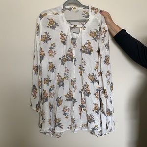 Free people swing floral top in white